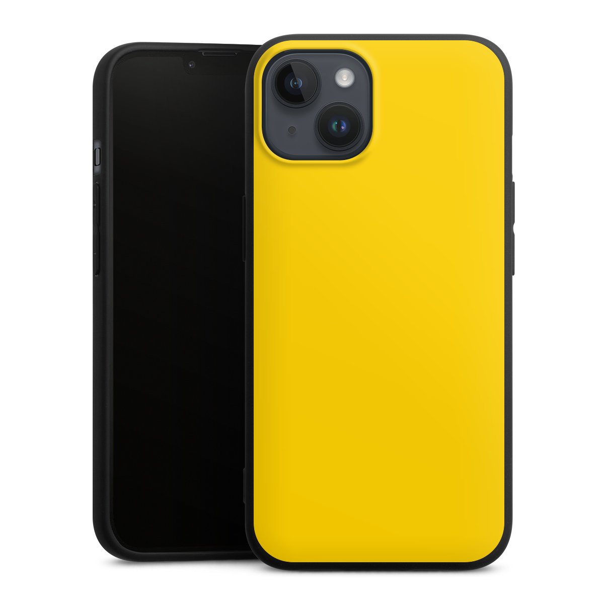 iPhone 14 Plus Handy Premium Silikon Hülle Handyhülle schwarz Case Yellow Unicoloured Colour Silikon Premium Case