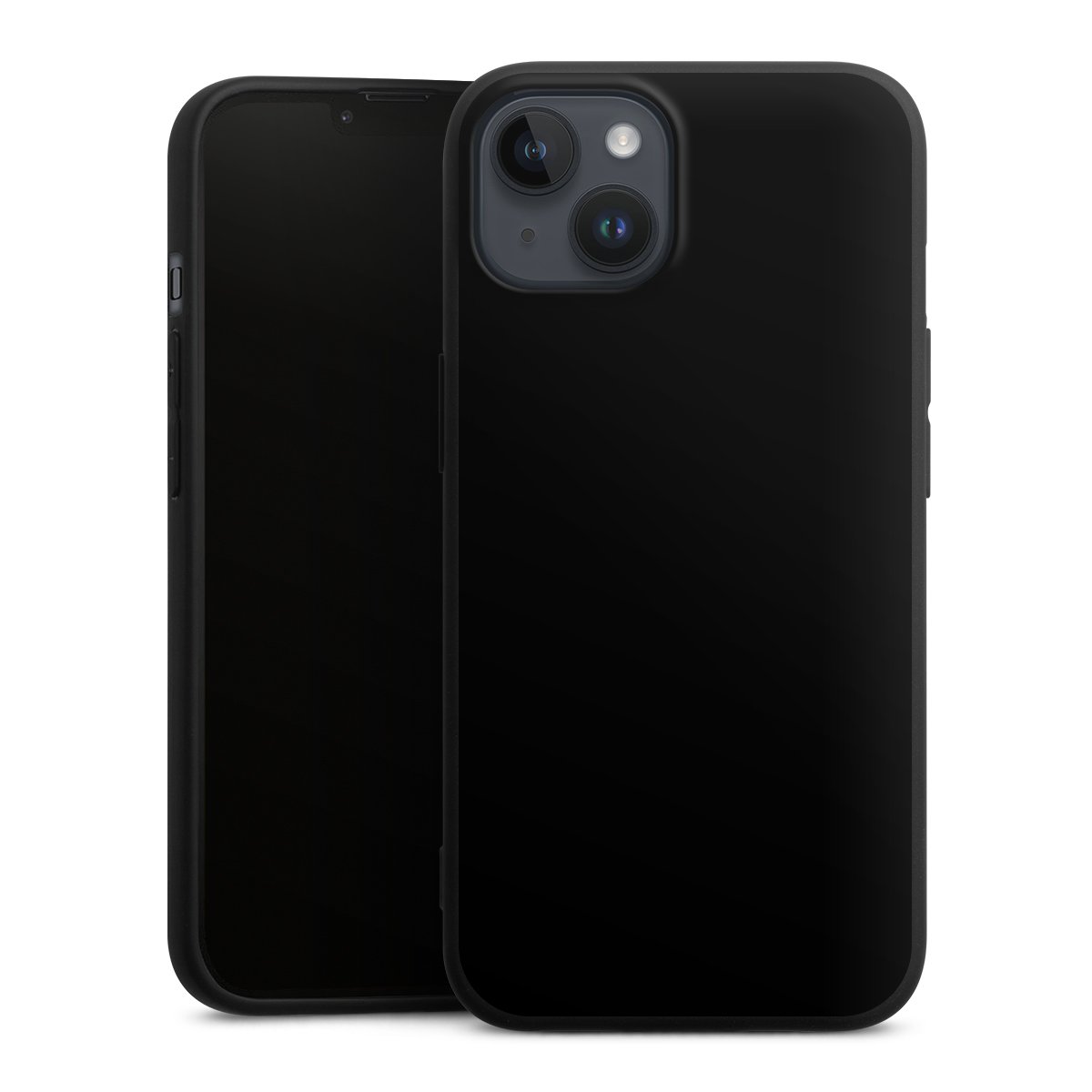 iPhone 14 Plus Handy Premium Silikon Hülle Handyhülle schwarz Case Black Colour Unicoloured Silikon Premium Case