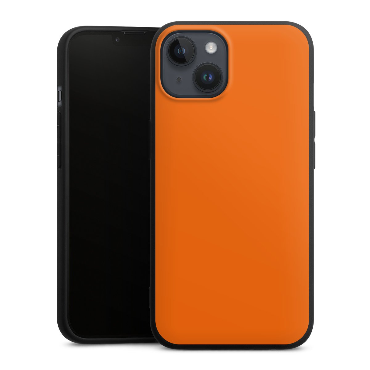 iPhone 14 Plus Handy Premium Silikon Hülle Handyhülle schwarz Case Orange Colour Unicoloured Silikon Premium Case