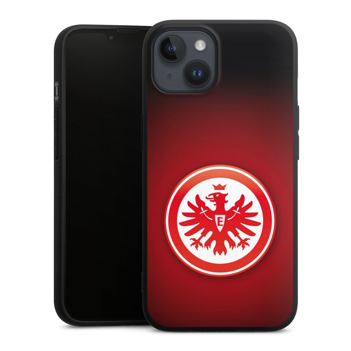 iPhone 14 Plus Handy Premium Silikon Hülle Handyhülle schwarz Case Eintracht Frankfurt Official Licensed Product Coat Of Arms Silikon Premium Case