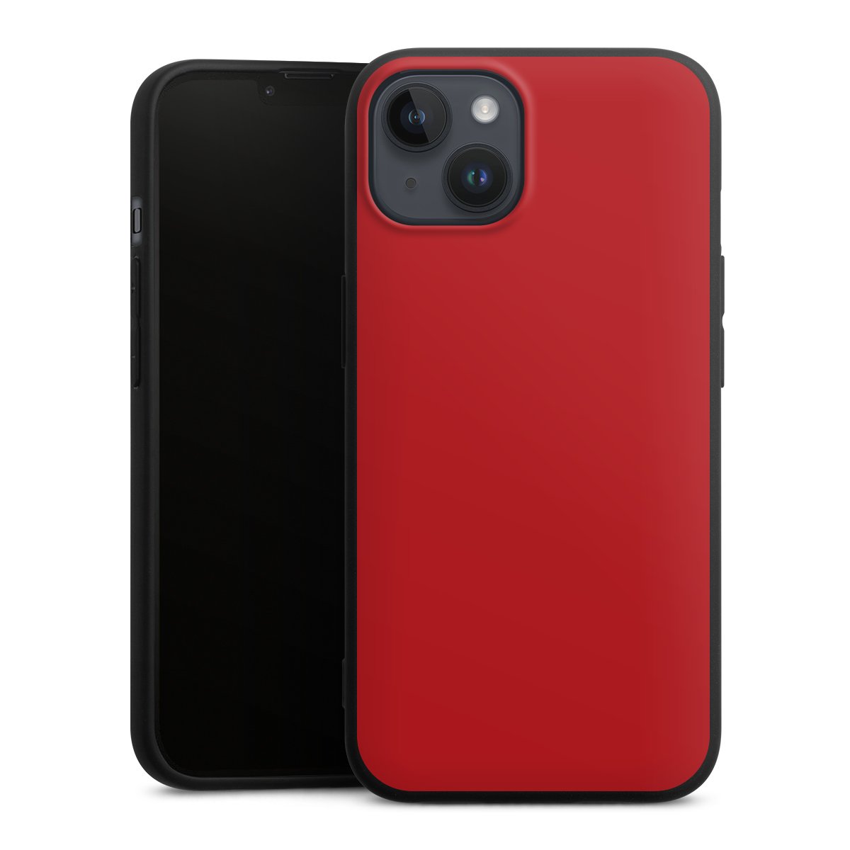 iPhone 14 Plus Handy Premium Silikon Hülle Handyhülle schwarz Case Colour Unicoloured Red Silikon Premium Case