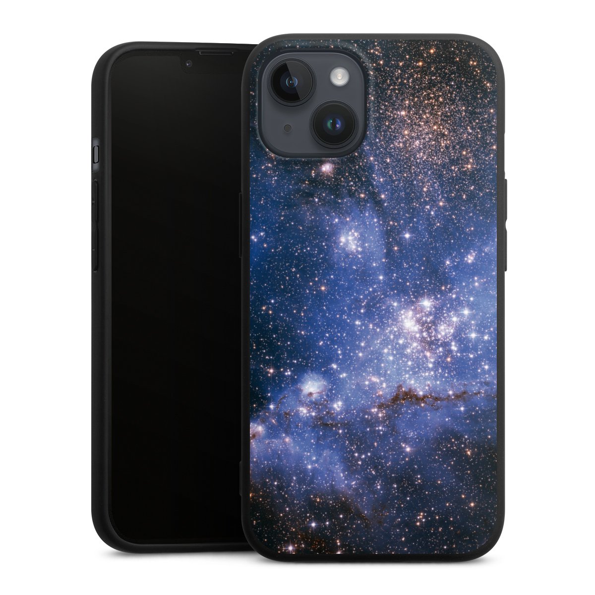 iPhone 14 Plus Handy Premium Silikon Hülle Handyhülle schwarz Case Weltall Galaxy Weltraum Silikon Premium Case