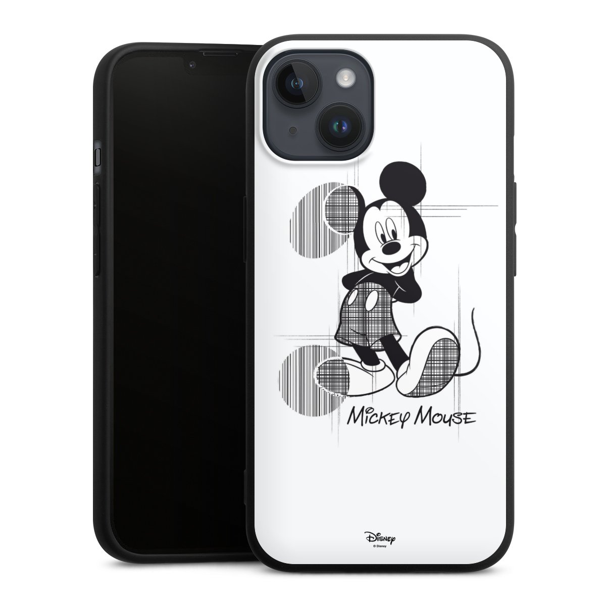 iPhone 14 Plus Handy Premium Silikon Hülle Handyhülle schwarz Case Disney Official Licensed Product Mickey Mouse Silikon Premium Case