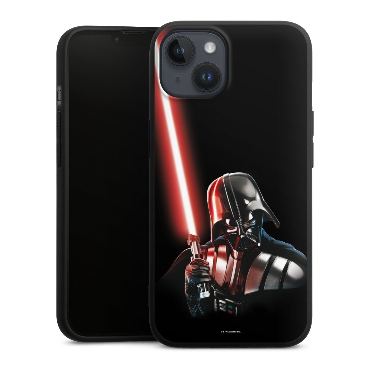 iPhone 14 Plus Handy Premium Silikon Hülle Handyhülle schwarz Case Star Wars Merchandise Darth Vader Silikon Premium Case