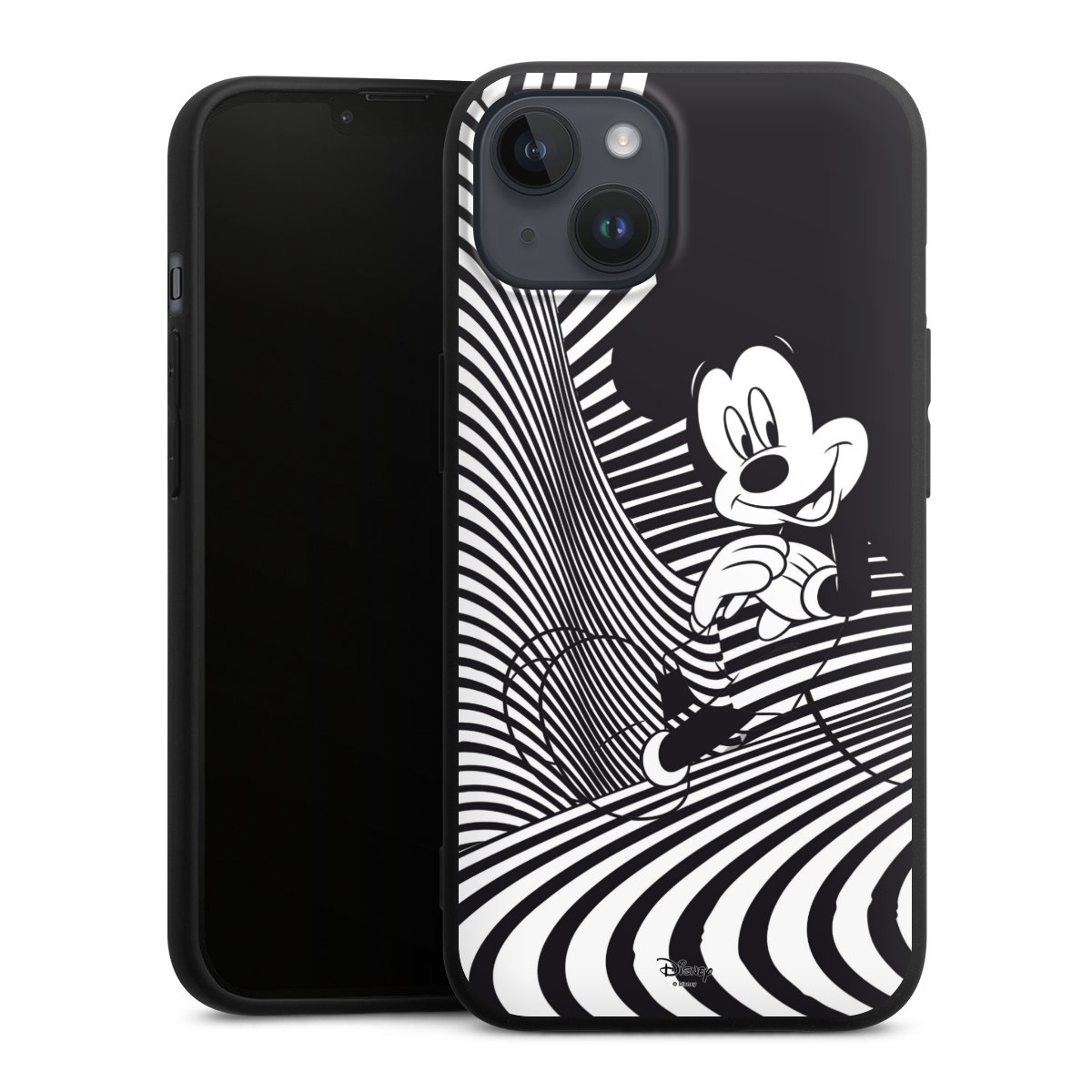 iPhone 14 Plus Handy Premium Silikon Hülle Handyhülle schwarz Case Disney Official Licensed Product Mickey Mouse Silikon Premium Case