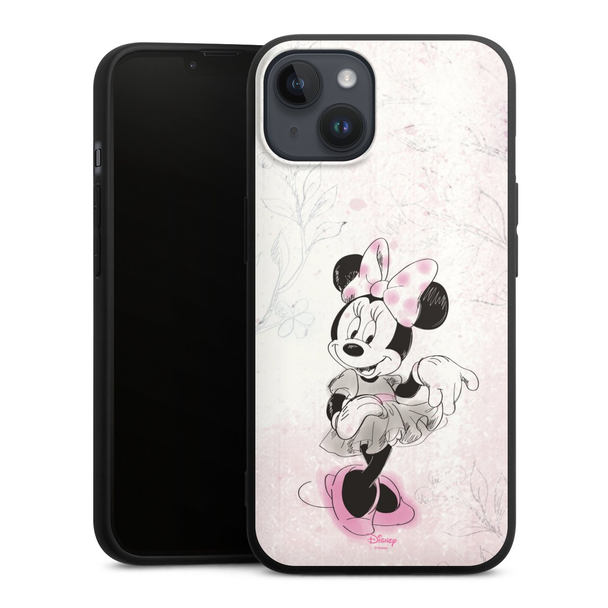 iPhone 14 Plus Handy Premium Silikon Hülle Handyhülle schwarz Case Disney Minnie Mouse Vintage Silikon Premium Case