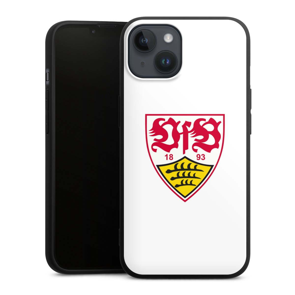 iPhone 14 Plus Handy Premium Silikon Hülle Handyhülle schwarz Case Logo Official Licensed Product Vfb Stuttgart Silikon Premium Case