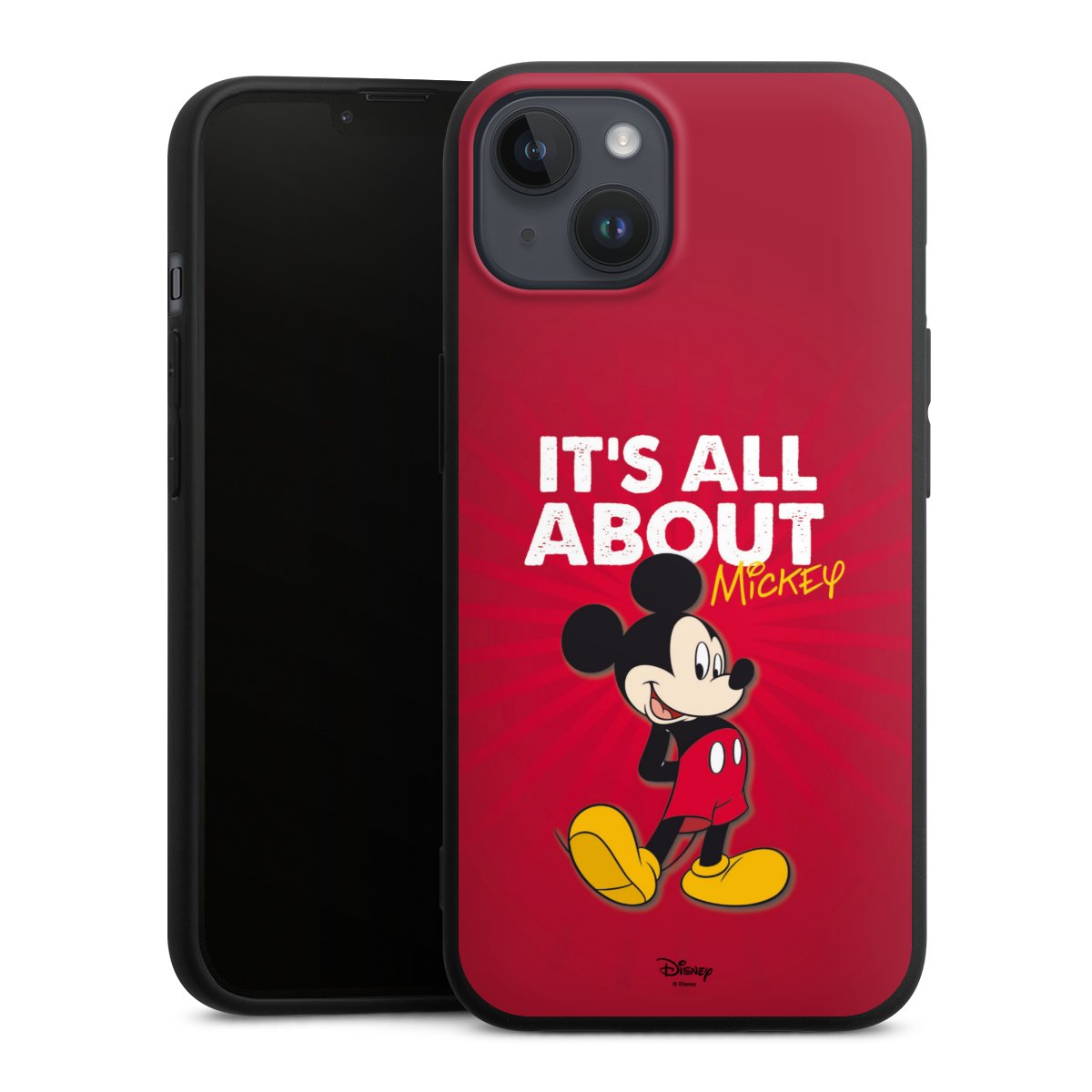 iPhone 14 Plus Handy Premium Silikon Hülle Handyhülle schwarz Case Mouse Disney Official Licensed Product Silikon Premium Case