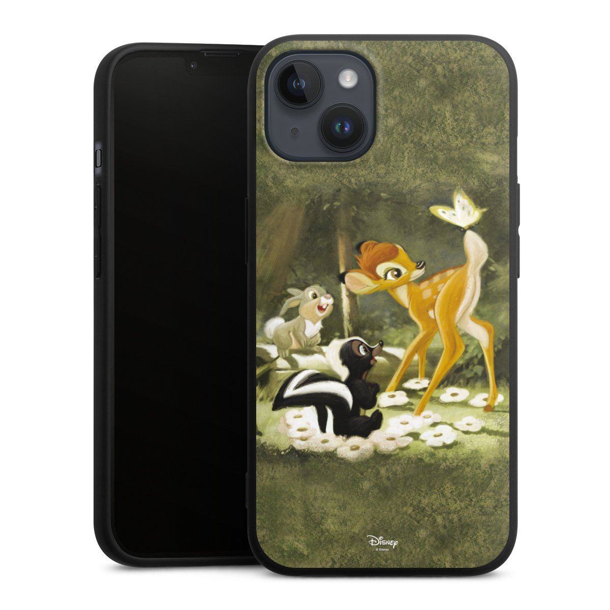 iPhone 14 Plus Handy Premium Silikon Hülle Handyhülle schwarz Case Disney Official Licensed Product Bambi Silikon Premium Case