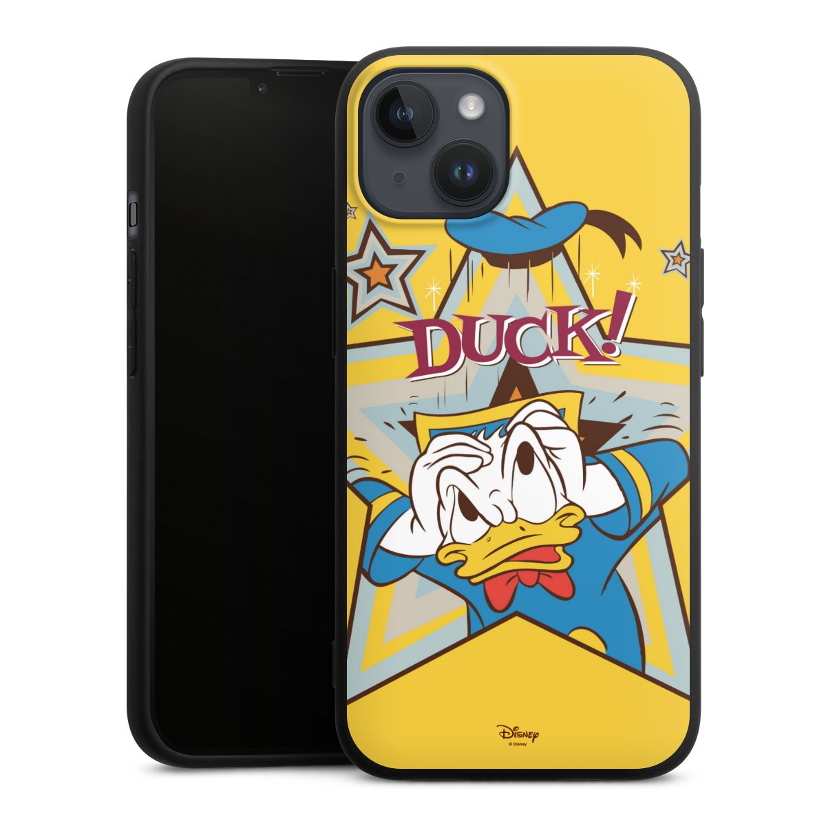 iPhone 14 Plus Handy Premium Silikon Hülle Handyhülle schwarz Case Official Licensed Product Donald Duck Disney Silikon Premium Case