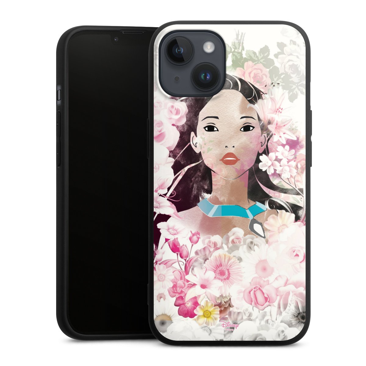 iPhone 14 Plus Handy Premium Silikon Hülle Handyhülle schwarz Case Pocahontas Official Licensed Product Disney Silikon Premium Case