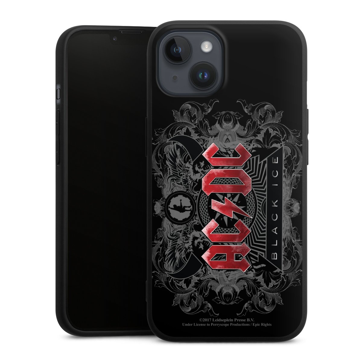 iPhone 14 Plus Handy Premium Silikon Hülle Handyhülle schwarz Case Merchandise Black Ice Acdc Silikon Premium Case