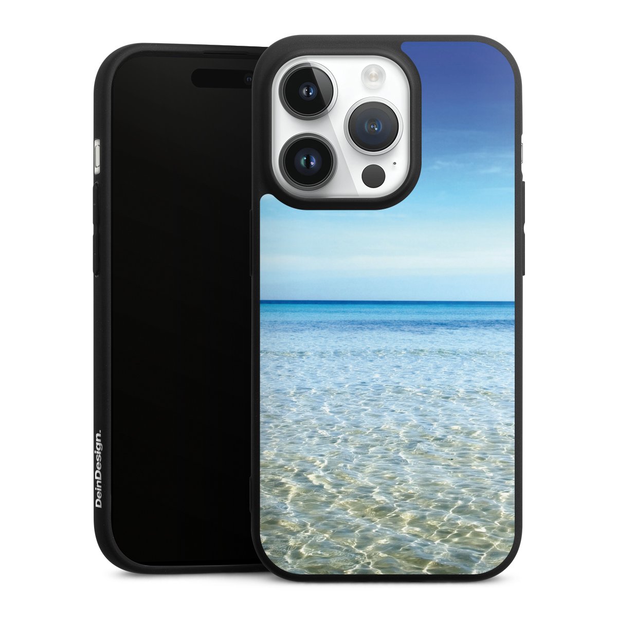 iPhone 14 Pro Handy Premium Silikon Hülle Handyhülle schwarz Case Urlaub Sky Ocean Silikon Premium Case