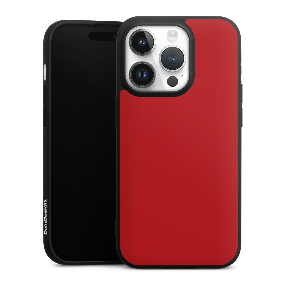 iPhone 14 Pro Handy Premium Silikon Hülle Handyhülle schwarz Case Colour Unicoloured Red Silikon Premium Case