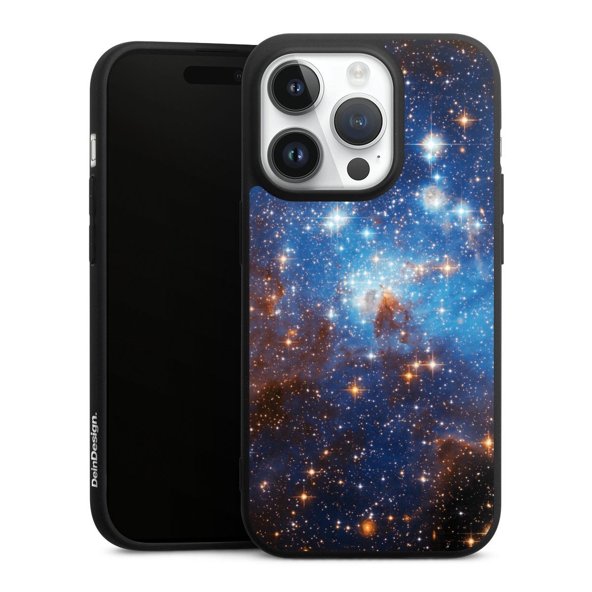 iPhone 14 Pro Handy Premium Silikon Hülle Handyhülle schwarz Case Star Weltall Galaxy Silikon Premium Case