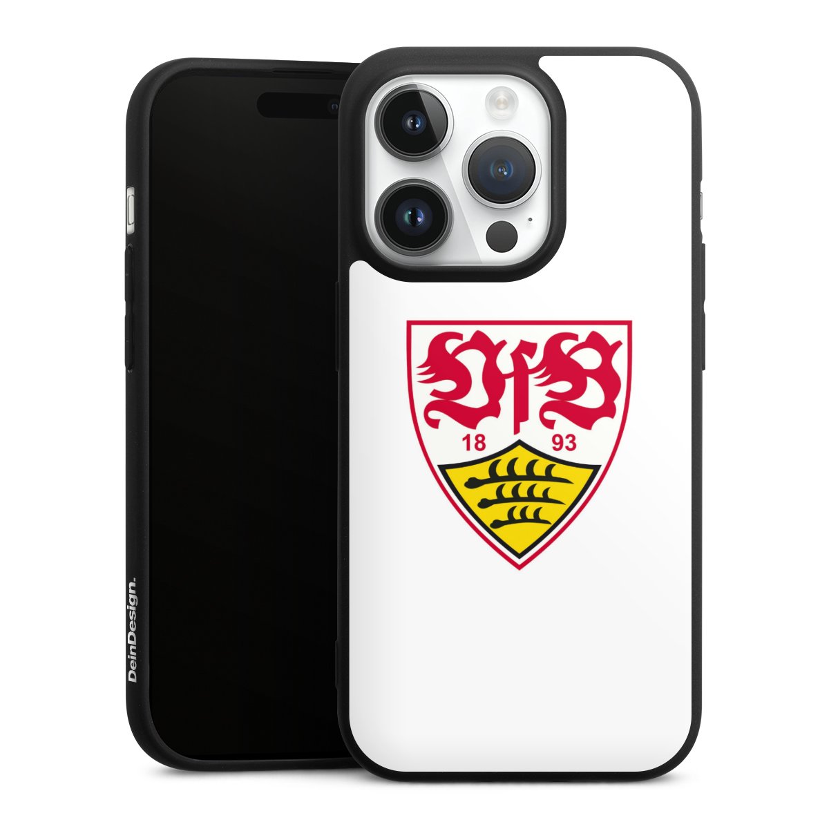 iPhone 14 Pro Handy Premium Silikon Hülle Handyhülle schwarz Case Logo Official Licensed Product Vfb Stuttgart Silikon Premium Case