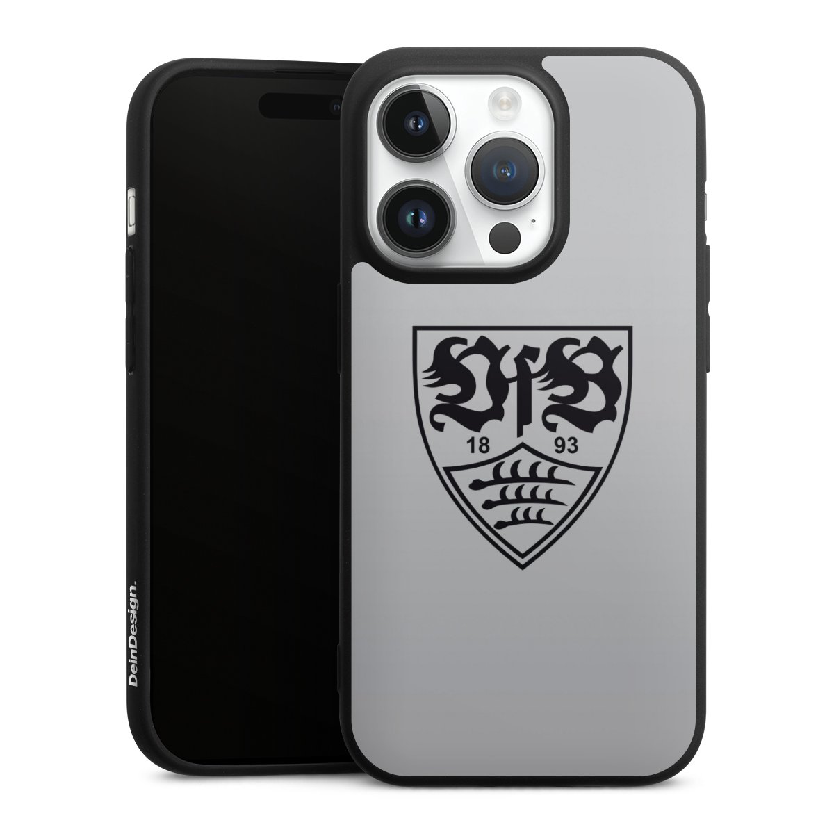 iPhone 14 Pro Handy Premium Silikon Hülle Handyhülle schwarz Case Logo Vfb Stuttgart Official Licensed Product Silikon Premium Case