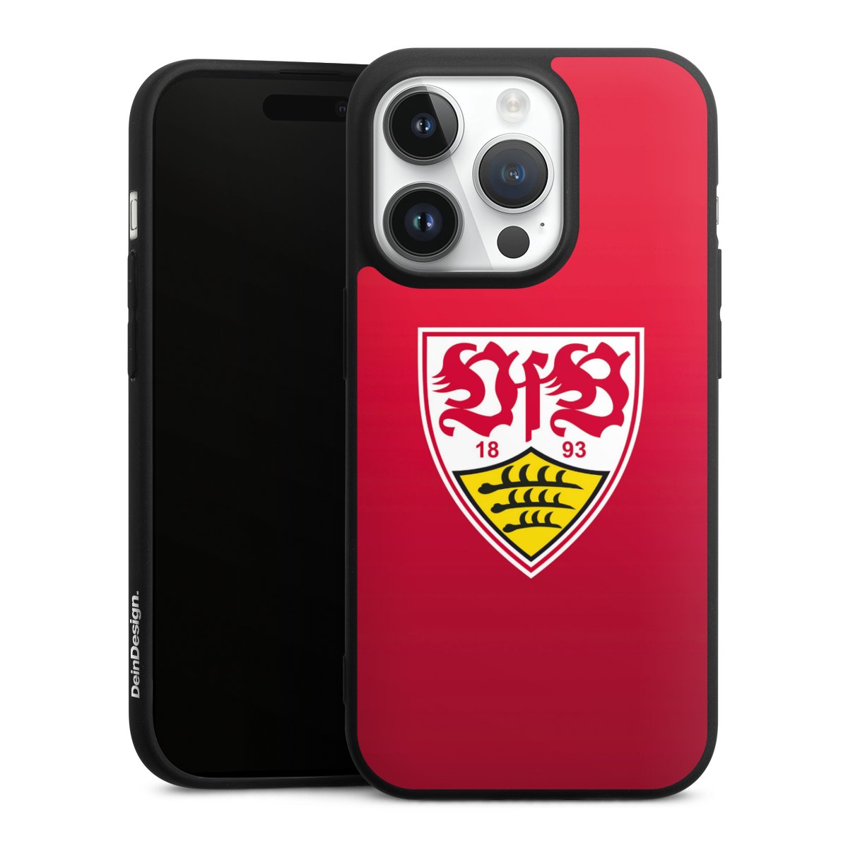 iPhone 14 Pro Handy Premium Silikon Hülle Handyhülle schwarz Case Official Licensed Product Vfb Stuttgart Silikon Premium Case