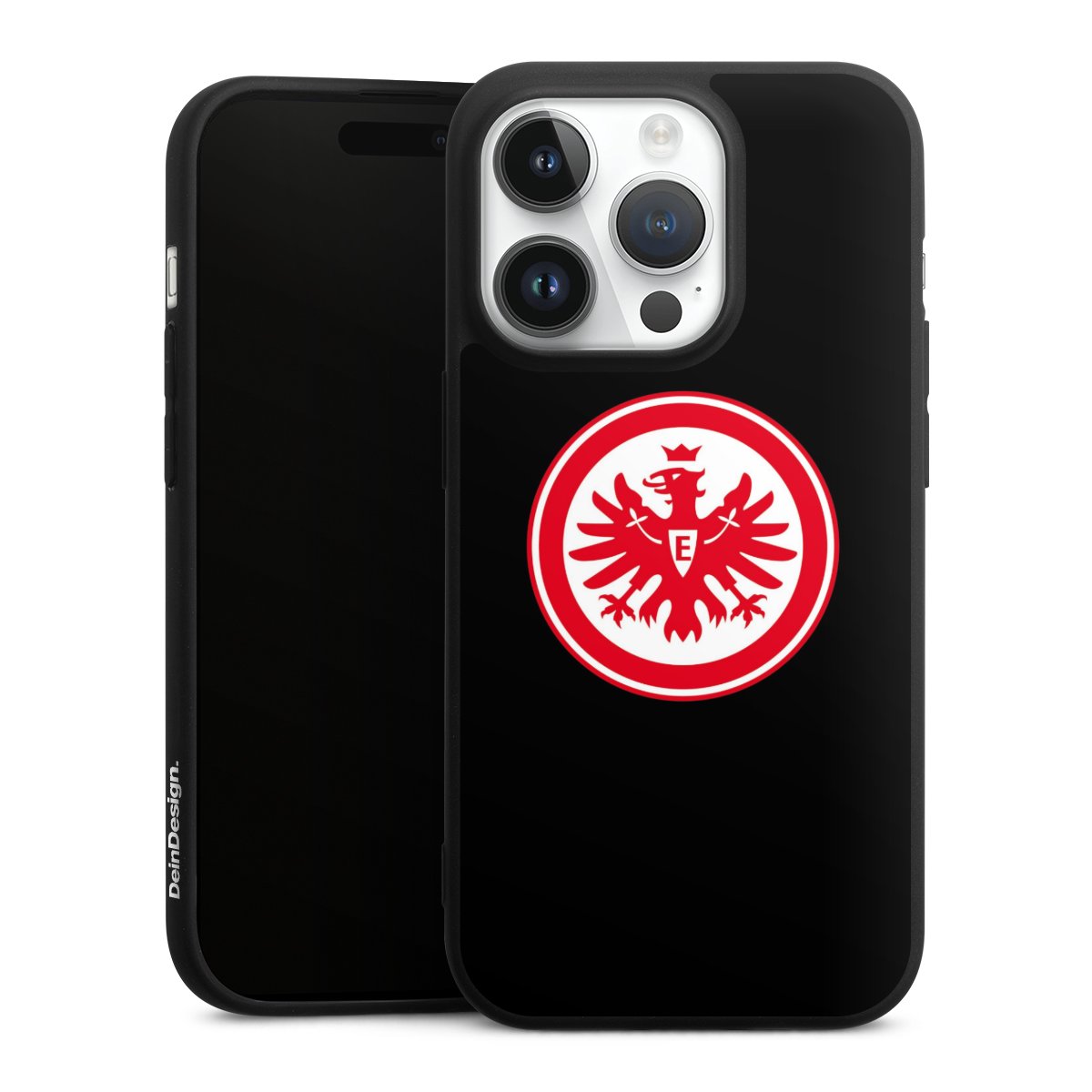 iPhone 14 Pro Handy Premium Silikon Hülle Handyhülle schwarz Case Eintracht Frankfurt Sge Eagle Silikon Premium Case