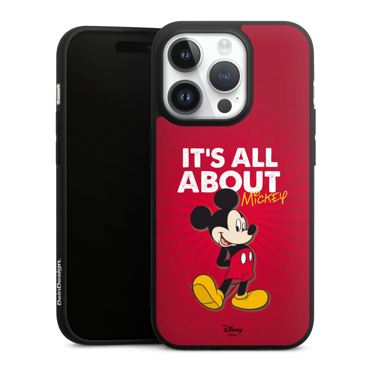 iPhone 14 Pro Handy Premium Silikon Hülle Handyhülle schwarz Case Mouse Disney Official Licensed Product Silikon Premium Case