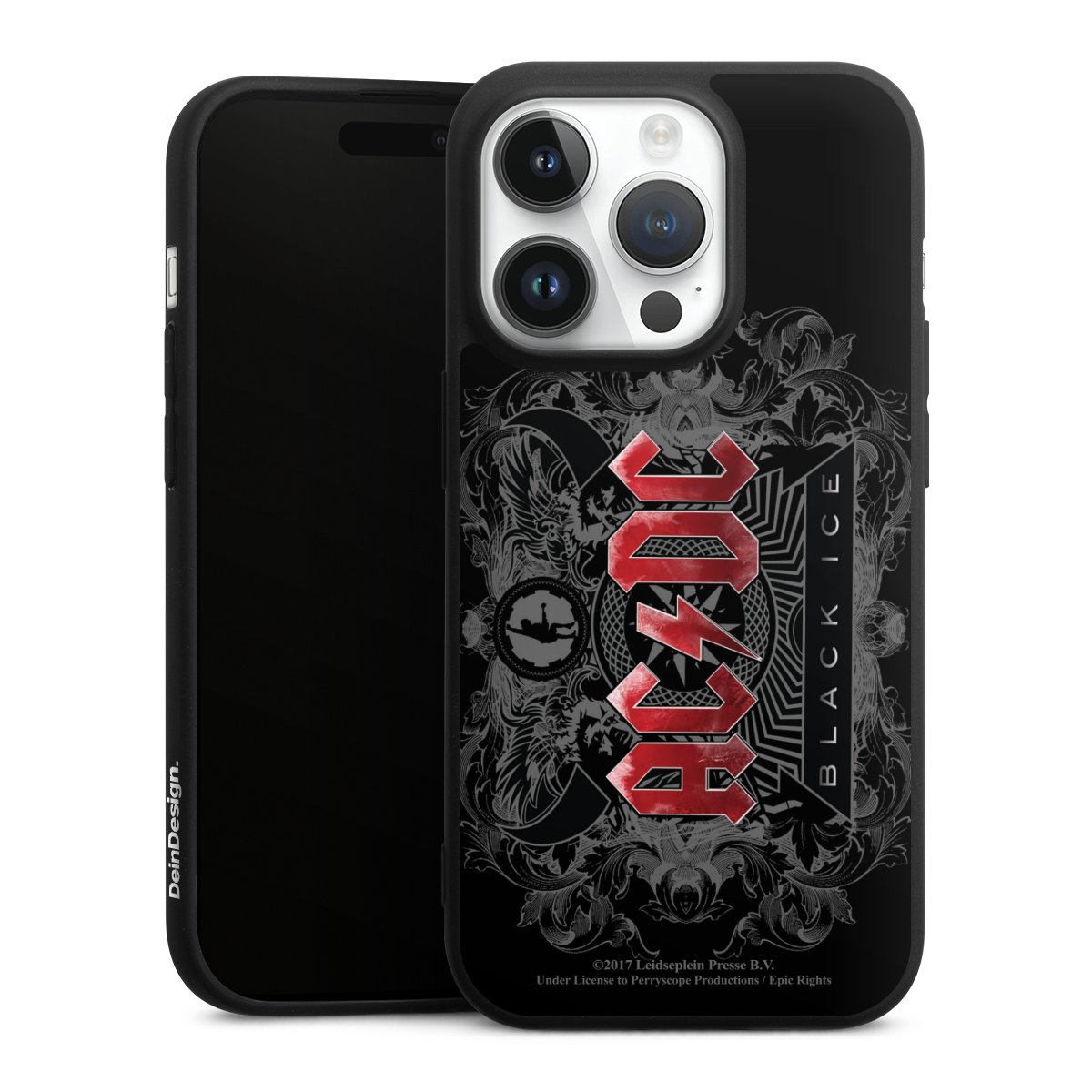 iPhone 14 Pro Handy Premium Silikon Hülle Handyhülle schwarz Case Merchandise Black Ice Acdc Silikon Premium Case