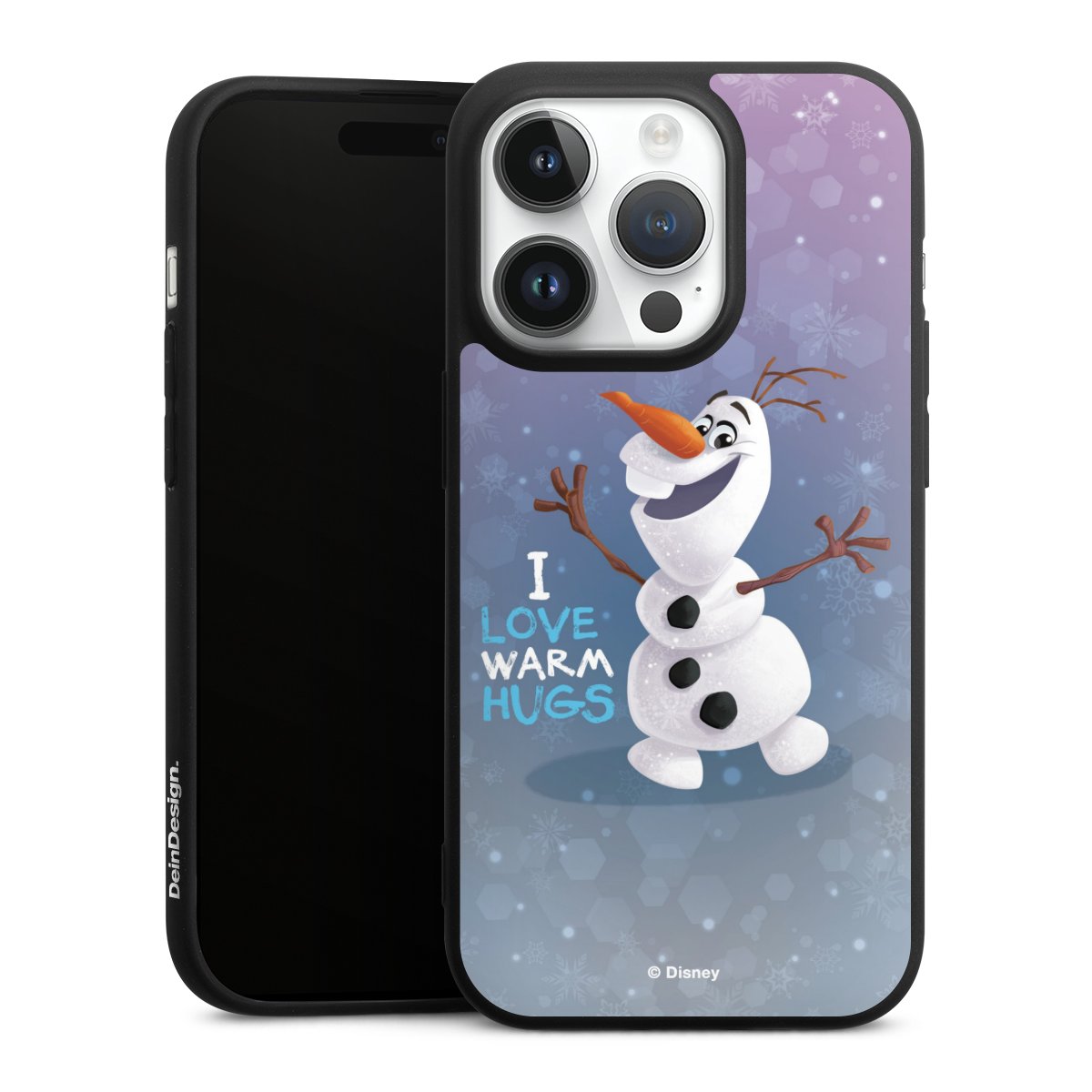 iPhone 14 Pro Handy Premium Silikon Hülle Handyhülle schwarz Case Frozen Frozen Olaf Official Licensed Product Silikon Premium Case