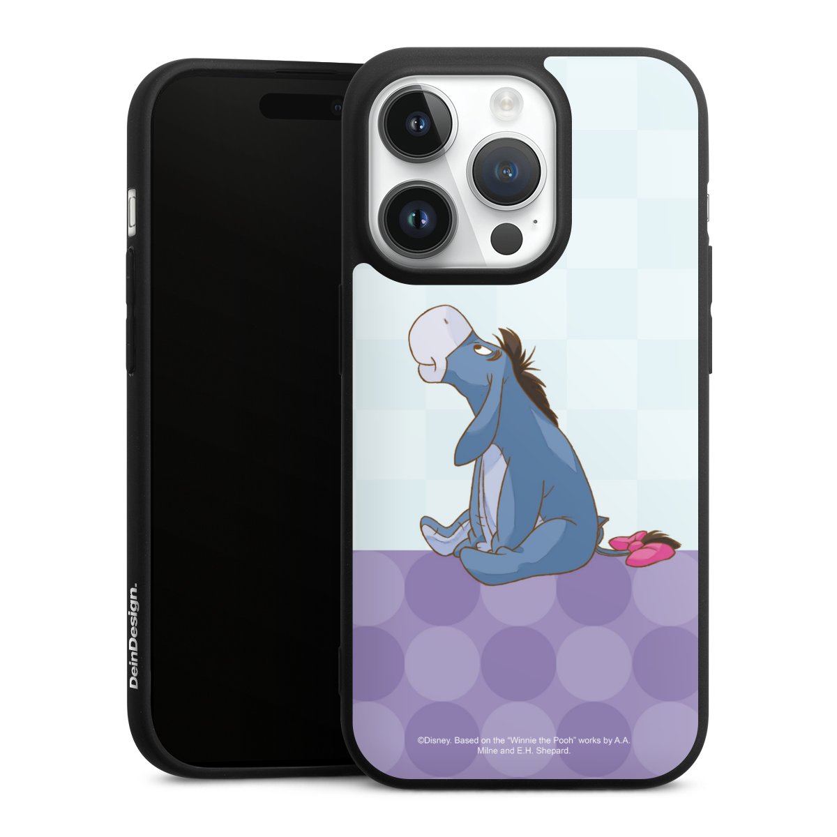 iPhone 14 Pro Handy Premium Silikon Hülle Handyhülle schwarz Case Disney Donkey Winnie The Pooh Silikon Premium Case