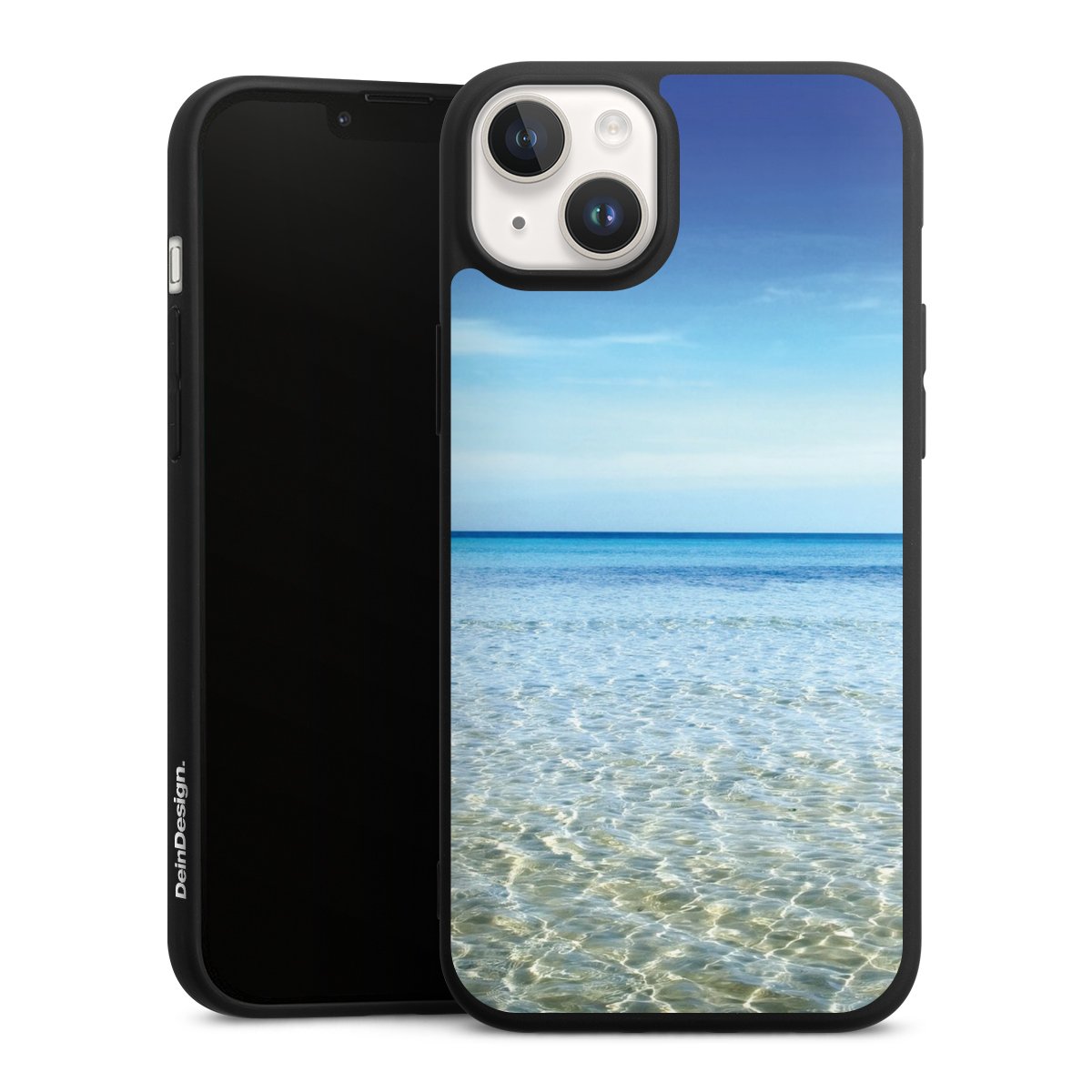 iPhone 14 Handy Premium Silikon Hülle Handyhülle schwarz Case Urlaub Sky Ocean Silikon Premium Case