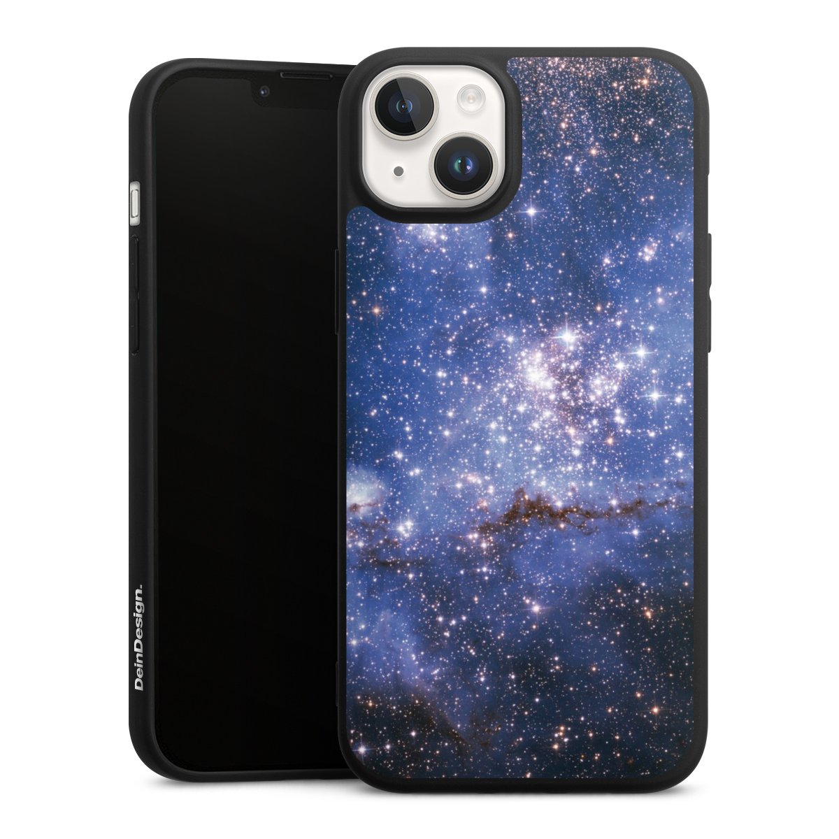 iPhone 14 Handy Premium Silikon Hülle Handyhülle schwarz Case Weltall Galaxy Weltraum Silikon Premium Case