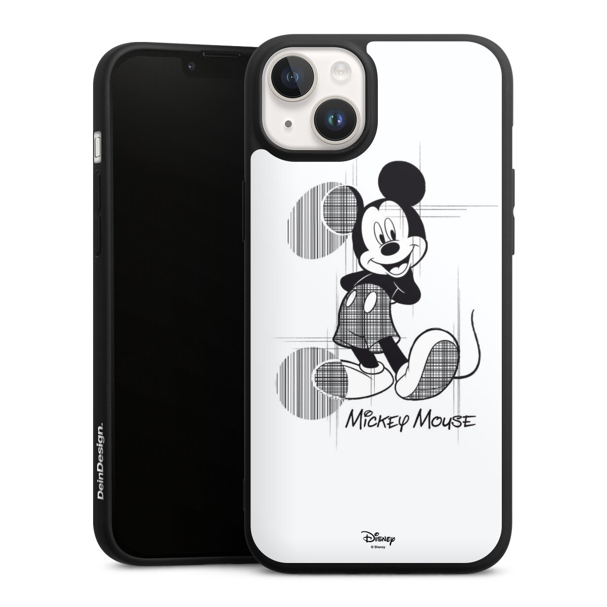 iPhone 14 Handy Premium Silikon Hülle Handyhülle schwarz Case Disney Official Licensed Product Mickey Mouse Silikon Premium Case