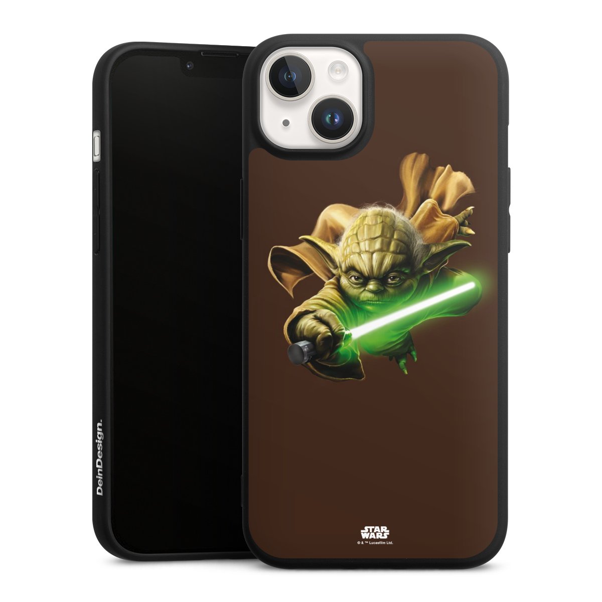 iPhone 14 Handy Premium Silikon Hülle Handyhülle schwarz Case Yoda Merchandise Star Wars Silikon Premium Case