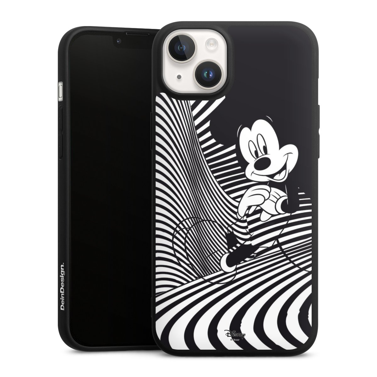 iPhone 14 Handy Premium Silikon Hülle Handyhülle schwarz Case Disney Official Licensed Product Mickey Mouse Silikon Premium Case