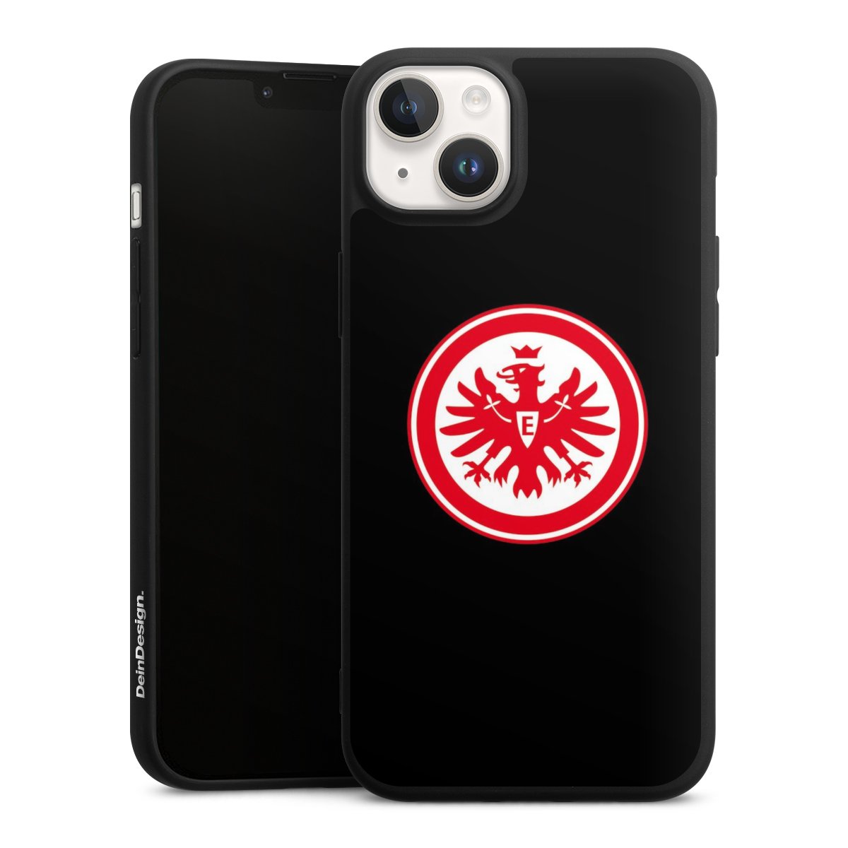 iPhone 14 Handy Premium Silikon Hülle Handyhülle schwarz Case Eintracht Frankfurt Sge Eagle Silikon Premium Case