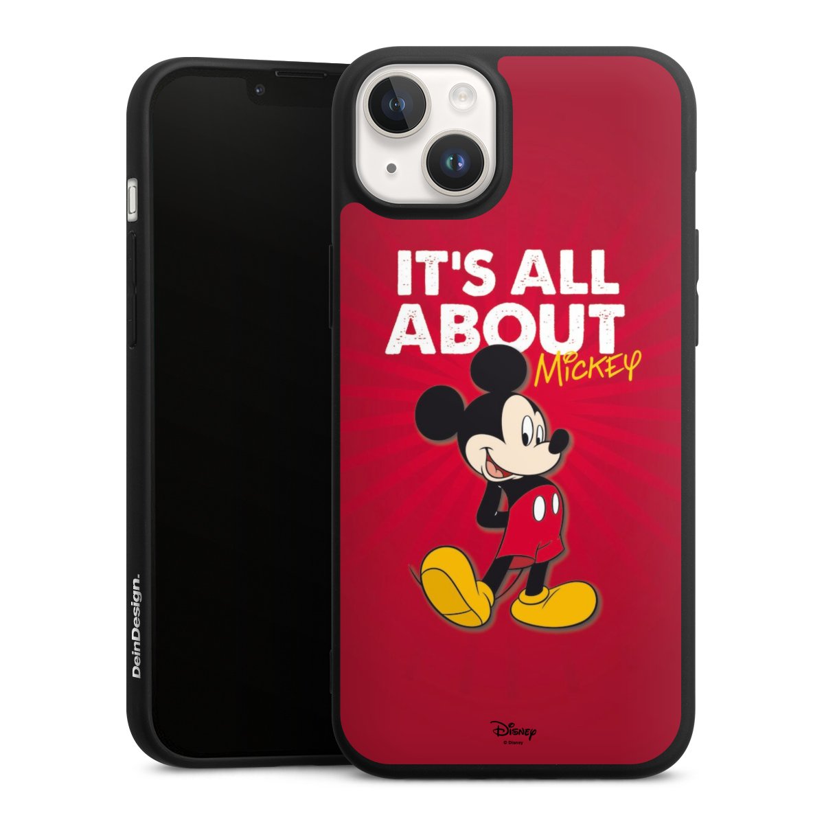 iPhone 14 Handy Premium Silikon Hülle Handyhülle schwarz Case Mouse Disney Official Licensed Product Silikon Premium Case