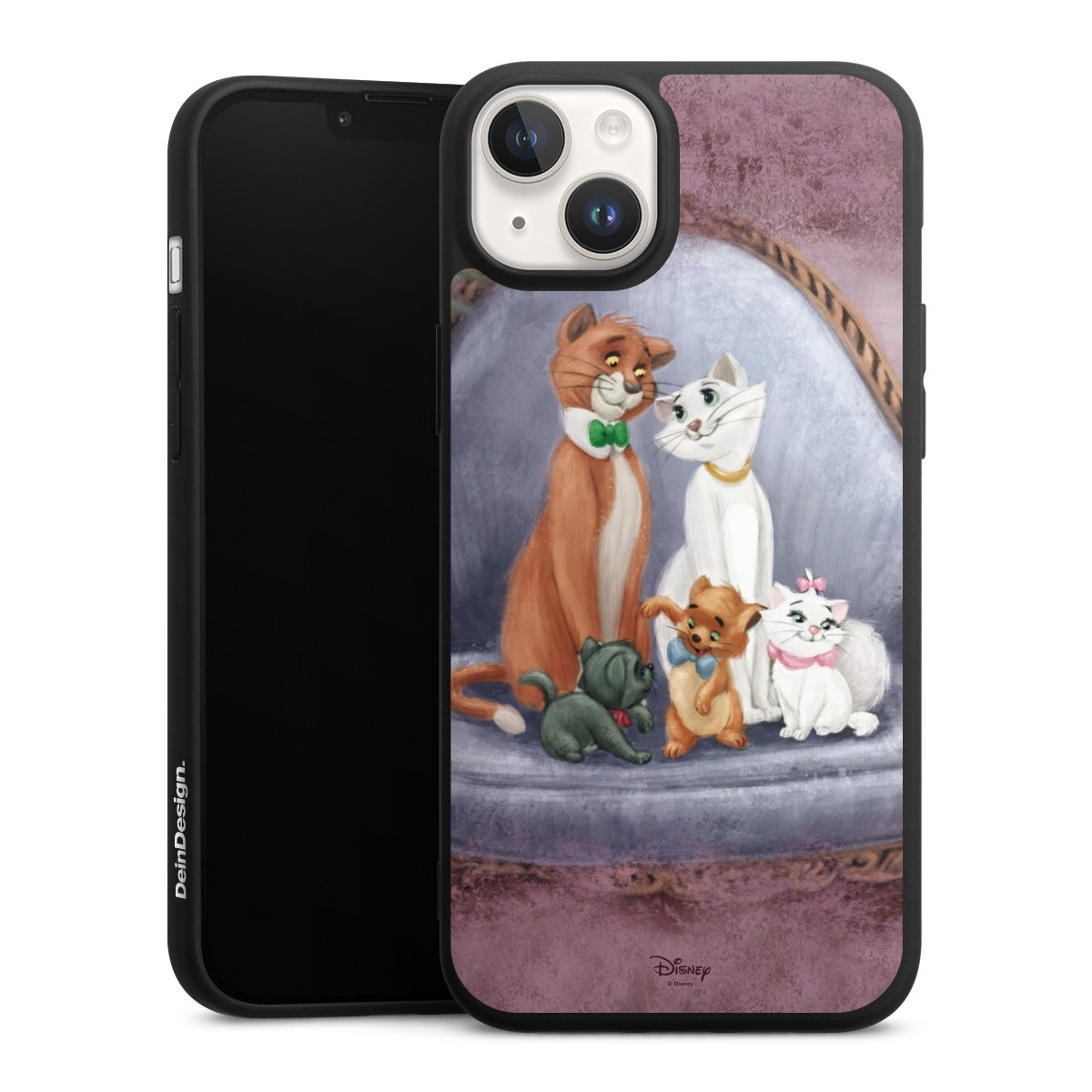 iPhone 14 Handy Premium Silikon Hülle Handyhülle schwarz Case Official Licensed Product Disney Aristocats Silikon Premium Case