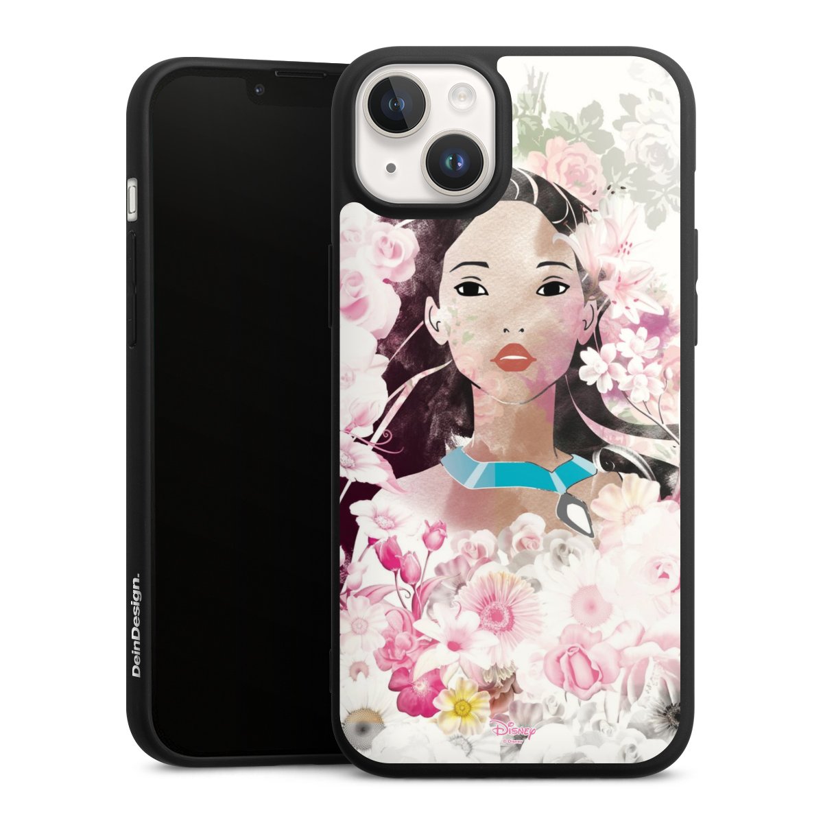 iPhone 14 Handy Premium Silikon Hülle Handyhülle schwarz Case Pocahontas Official Licensed Product Disney Silikon Premium Case