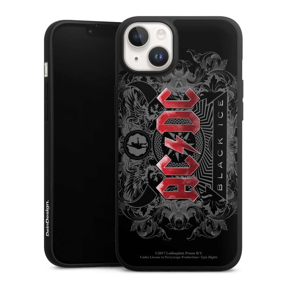 iPhone 14 Handy Premium Silikon Hülle Handyhülle schwarz Case Merchandise Black Ice Acdc Silikon Premium Case