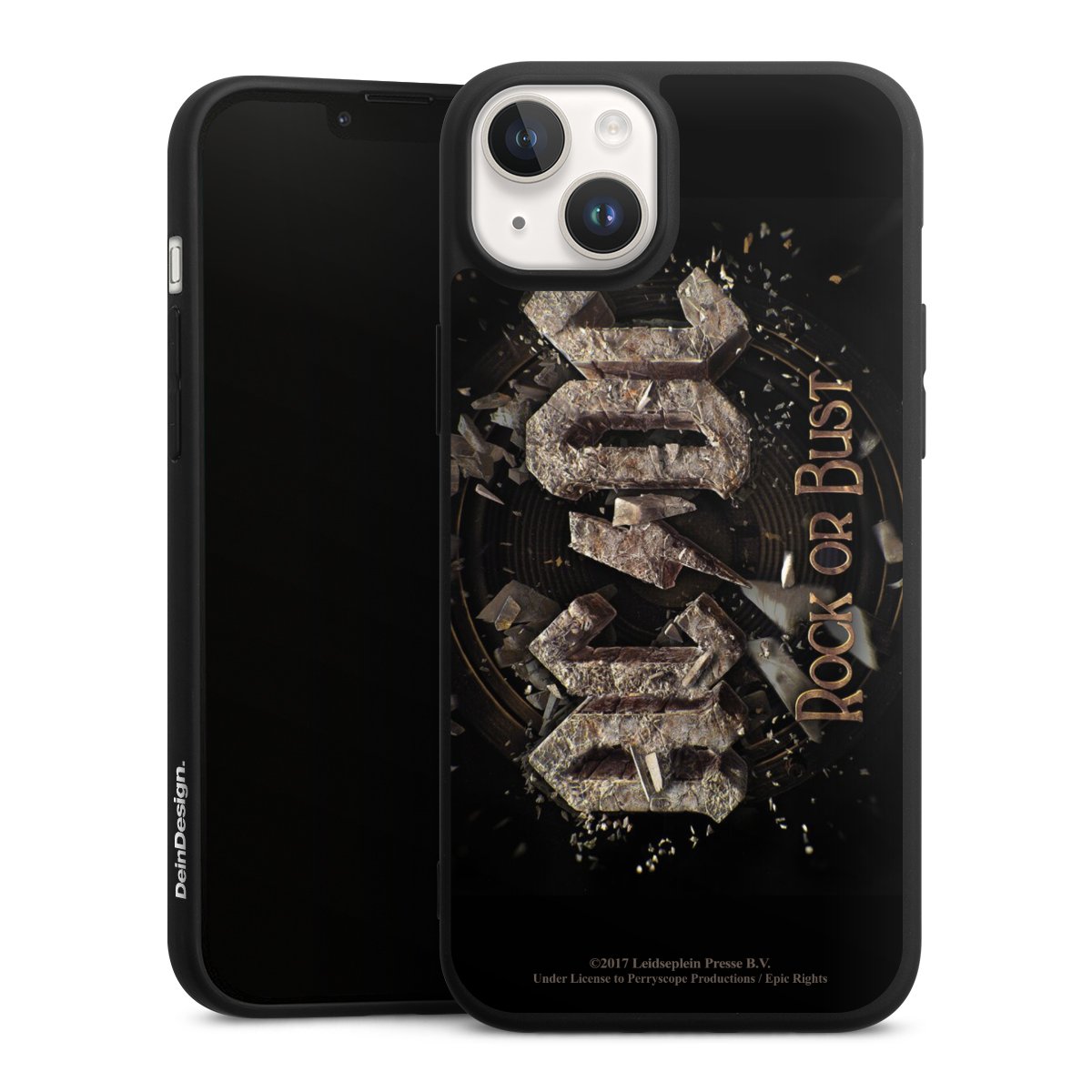 iPhone 14 Handy Premium Silikon Hülle Handyhülle schwarz Case Acdc Official Licensed Product Rock Or Bust Silikon Premium Case