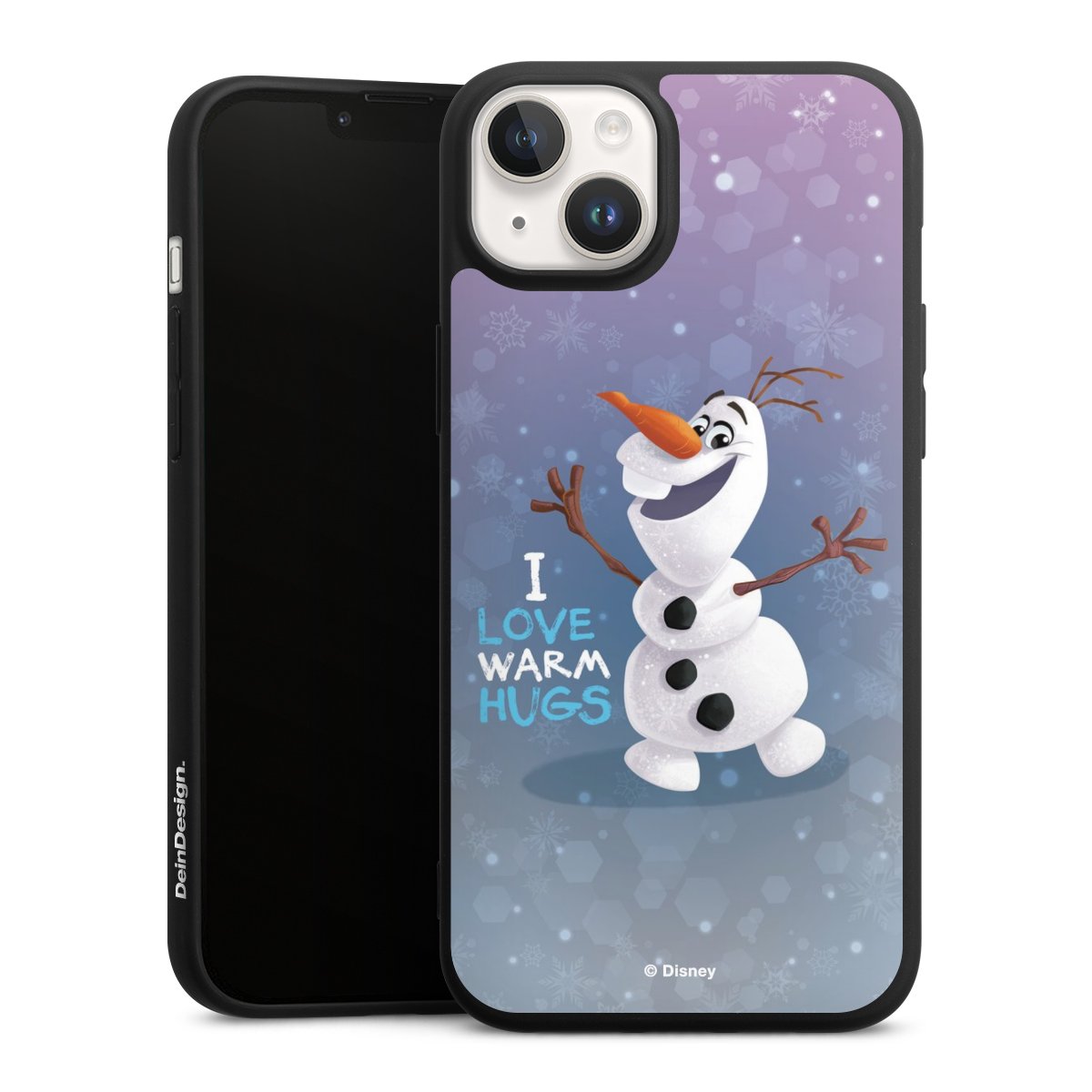 iPhone 14 Handy Premium Silikon Hülle Handyhülle schwarz Case Frozen Frozen Olaf Official Licensed Product Silikon Premium Case