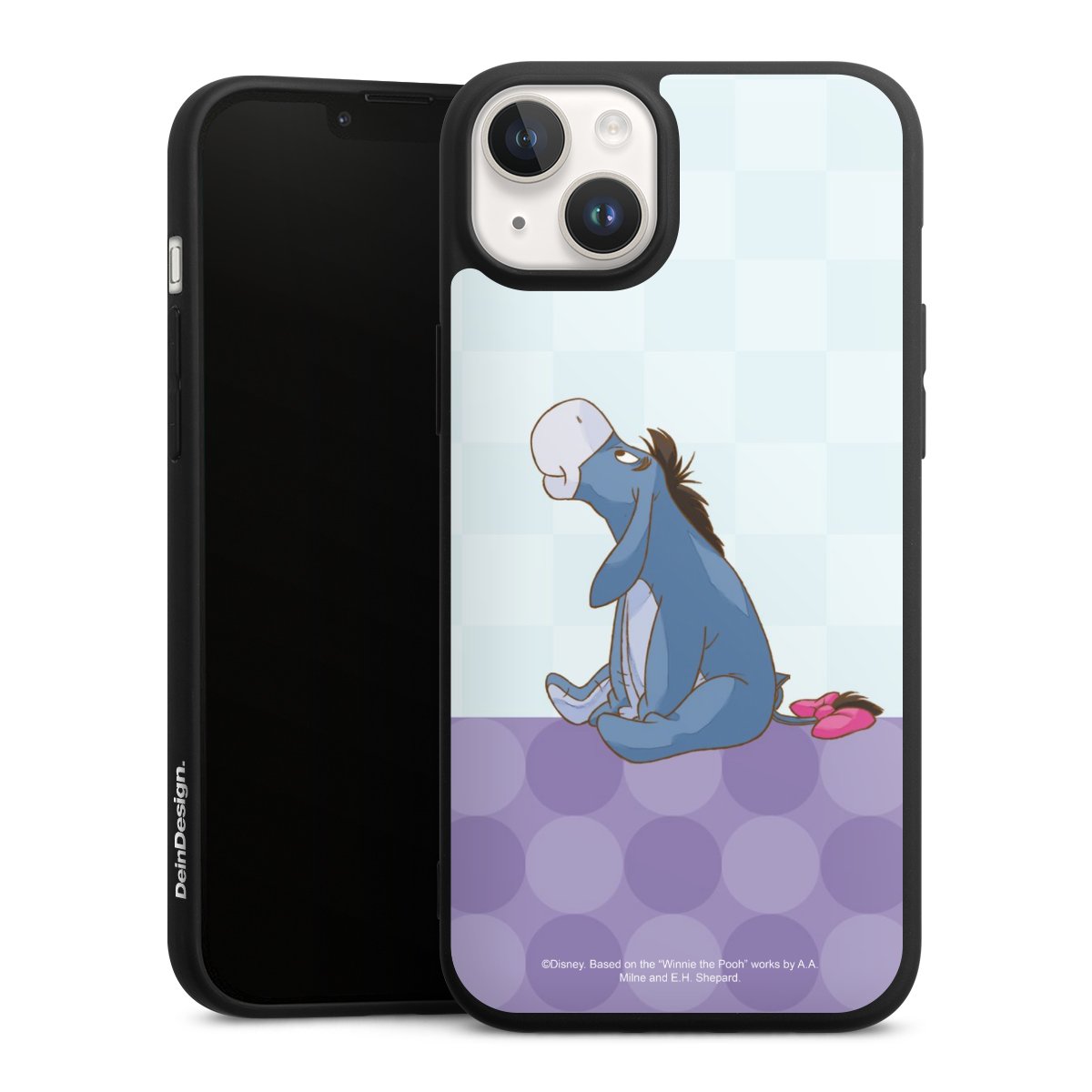 iPhone 14 Handy Premium Silikon Hülle Handyhülle schwarz Case Disney Donkey Winnie The Pooh Silikon Premium Case