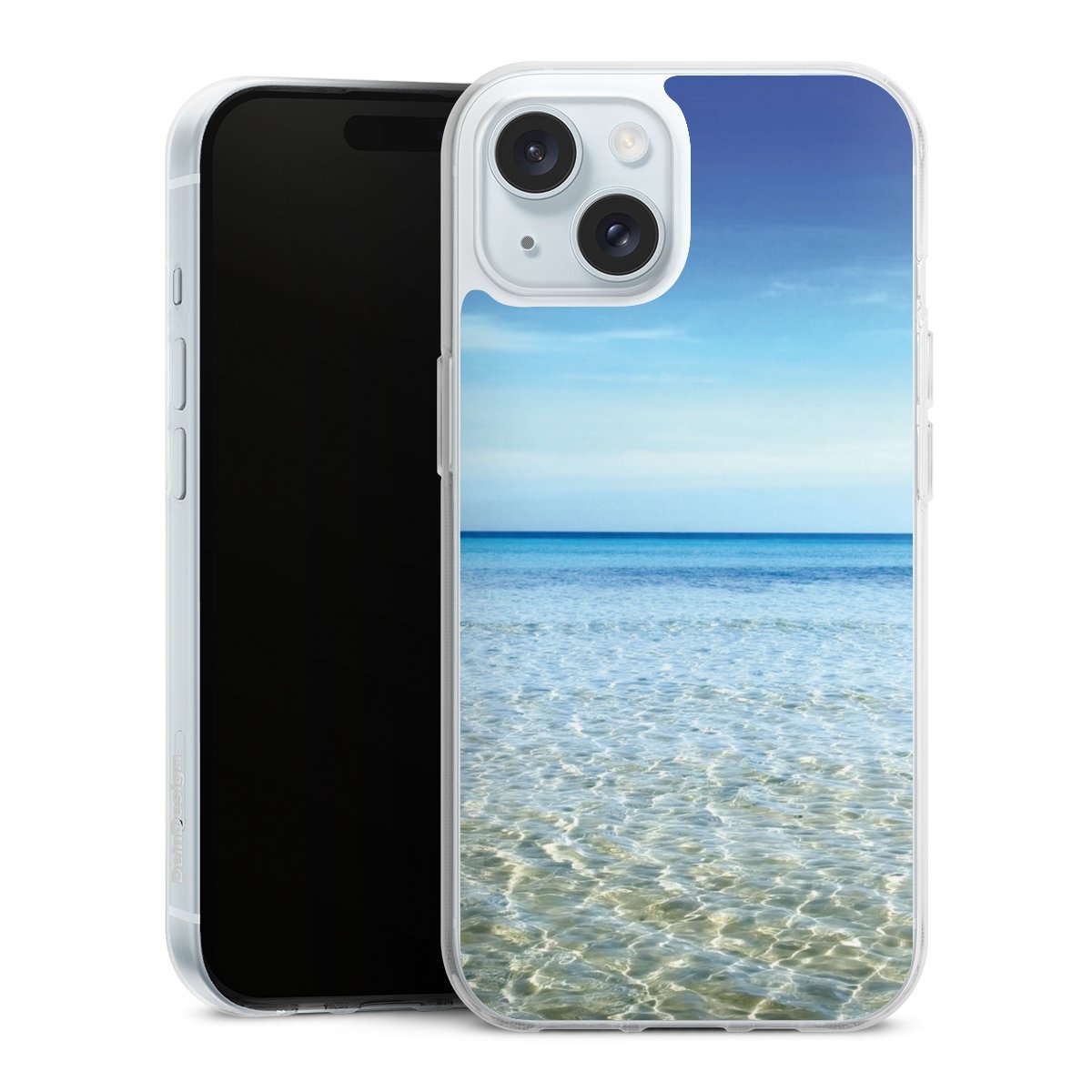 iPhone 15 Handy Silikon Hülle Case transparent Handyhülle Urlaub Sky Ocean Silikon Case