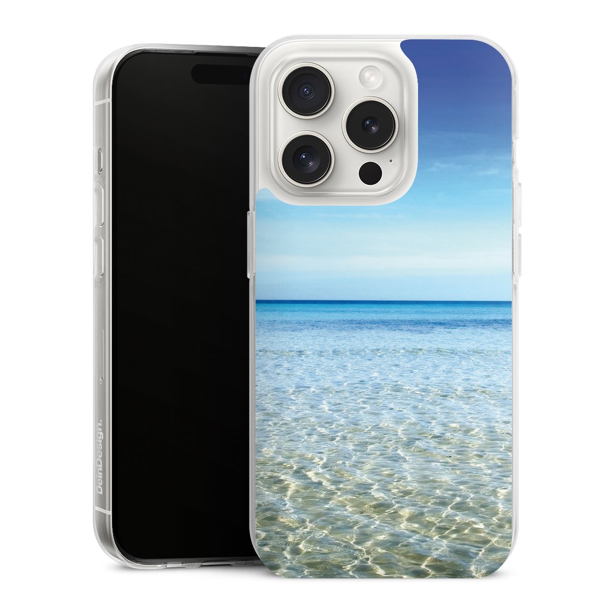 iPhone 15 Pro Handy Silikon Hülle Case transparent Handyhülle Urlaub Sky Ocean Silikon Case