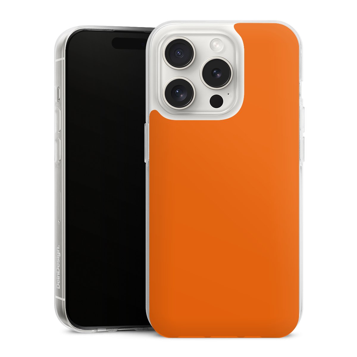 iPhone 15 Pro Handy Silikon Hülle Case transparent Handyhülle Orange Colour Unicoloured Silikon Case