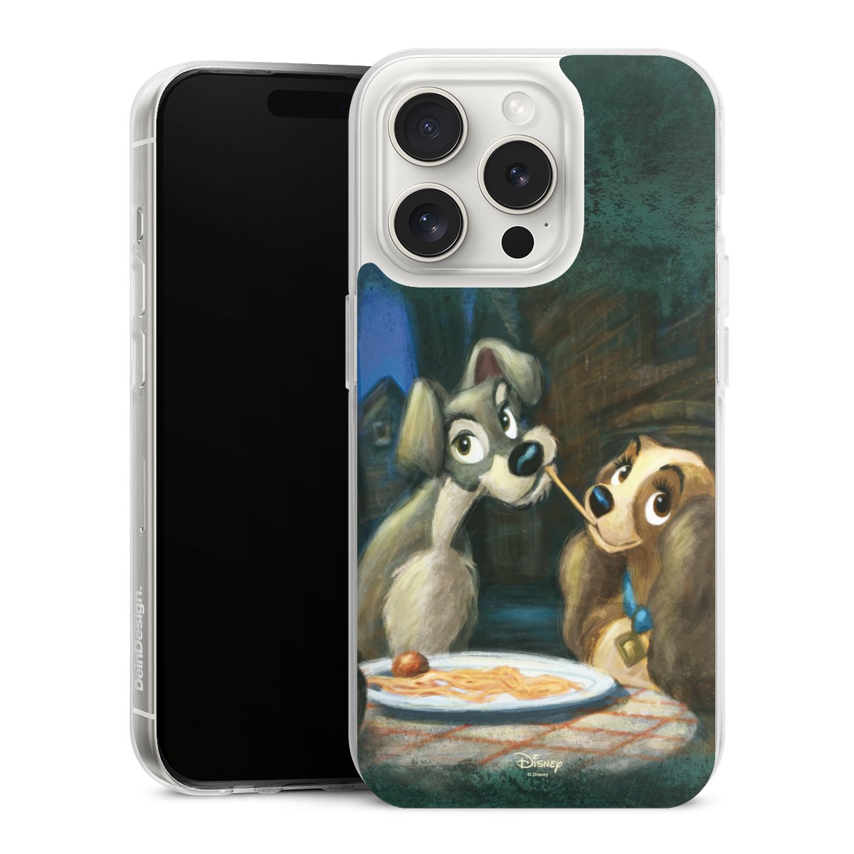 iPhone 15 Pro Handy Silikon Hülle Case transparent Handyhülle Lady And The Tramp Official Licensed Product Disney Silikon Case