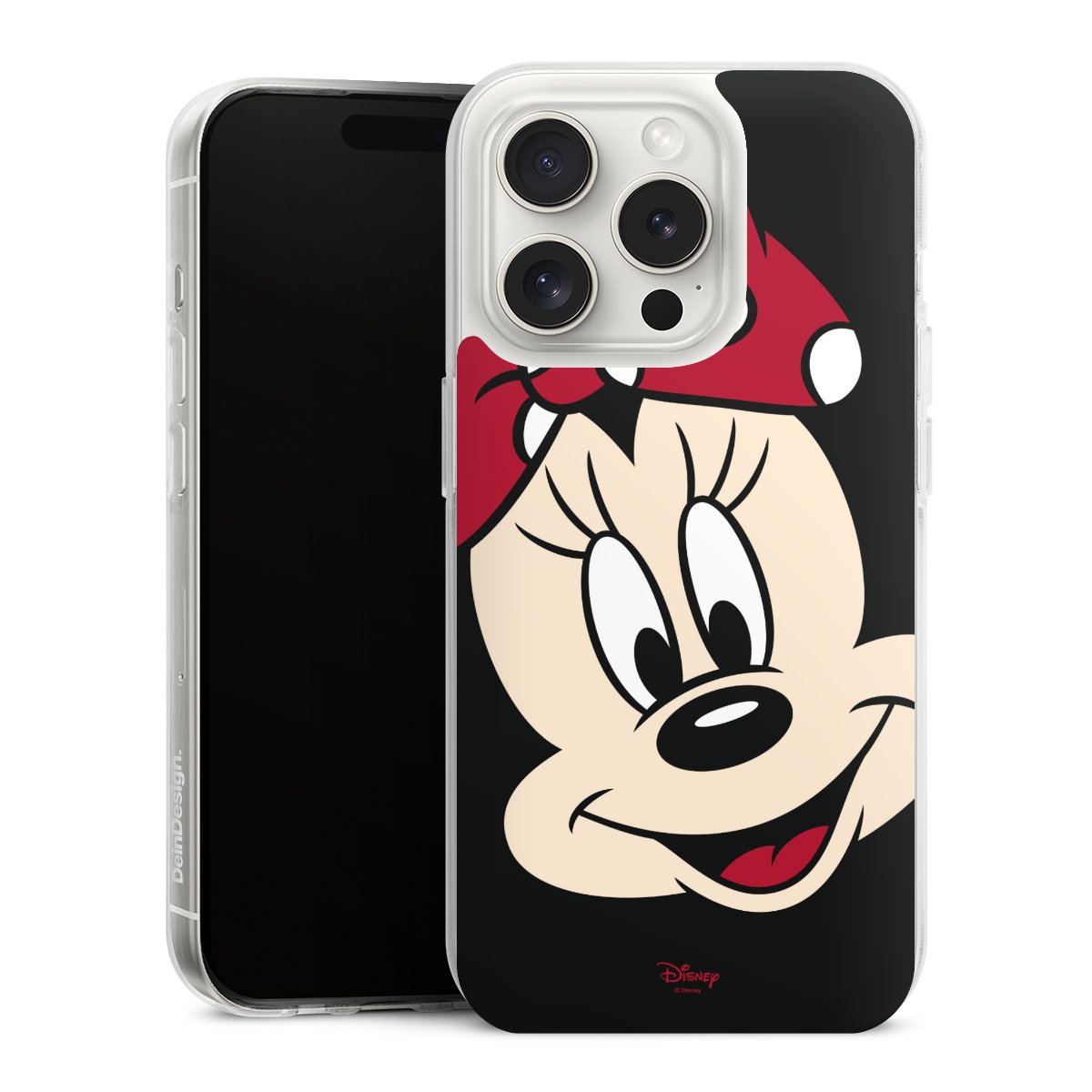 iPhone 15 Pro Handy Silikon Hülle Case transparent Handyhülle Minnie Mouse Official Licensed Product Disney Silikon Case