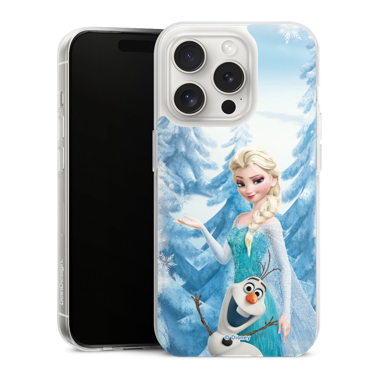 iPhone 15 Pro Handy Silikon Hülle Case transparent Handyhülle Official Licensed Product Frozen Elsa Disney Silikon Case