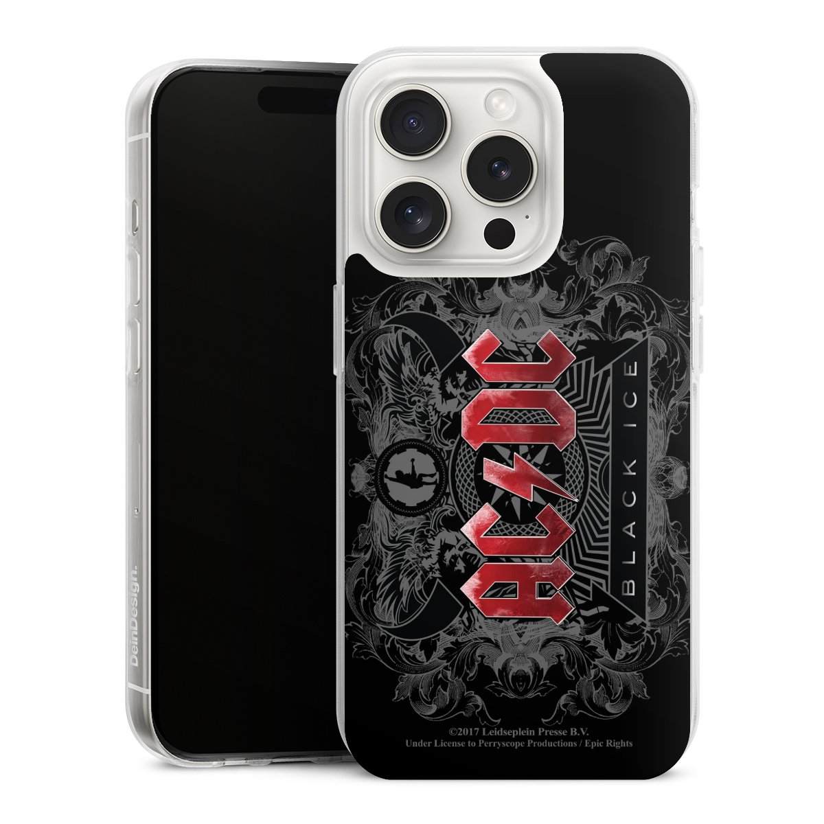 iPhone 15 Pro Handy Silikon Hülle Case transparent Handyhülle Merchandise Black Ice Acdc Silikon Case