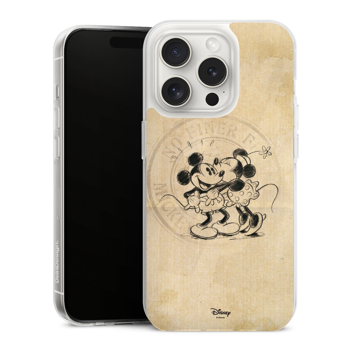 iPhone 15 Pro Handy Silikon Hülle Case transparent Handyhülle Mickey Mouse Vintage Minnie Mouse Silikon Case