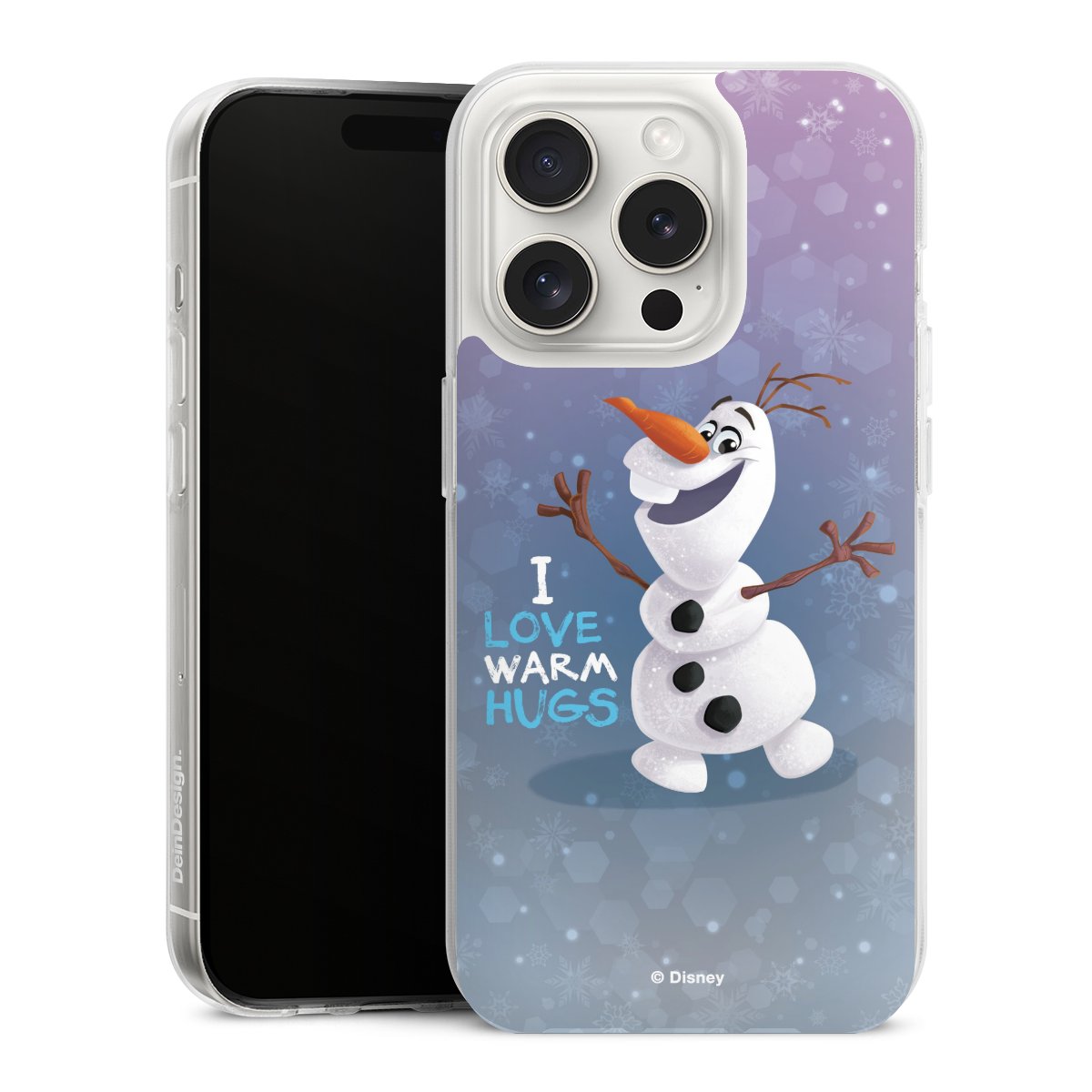 iPhone 15 Pro Handy Silikon Hülle Case transparent Handyhülle Frozen Frozen Olaf Official Licensed Product Silikon Case