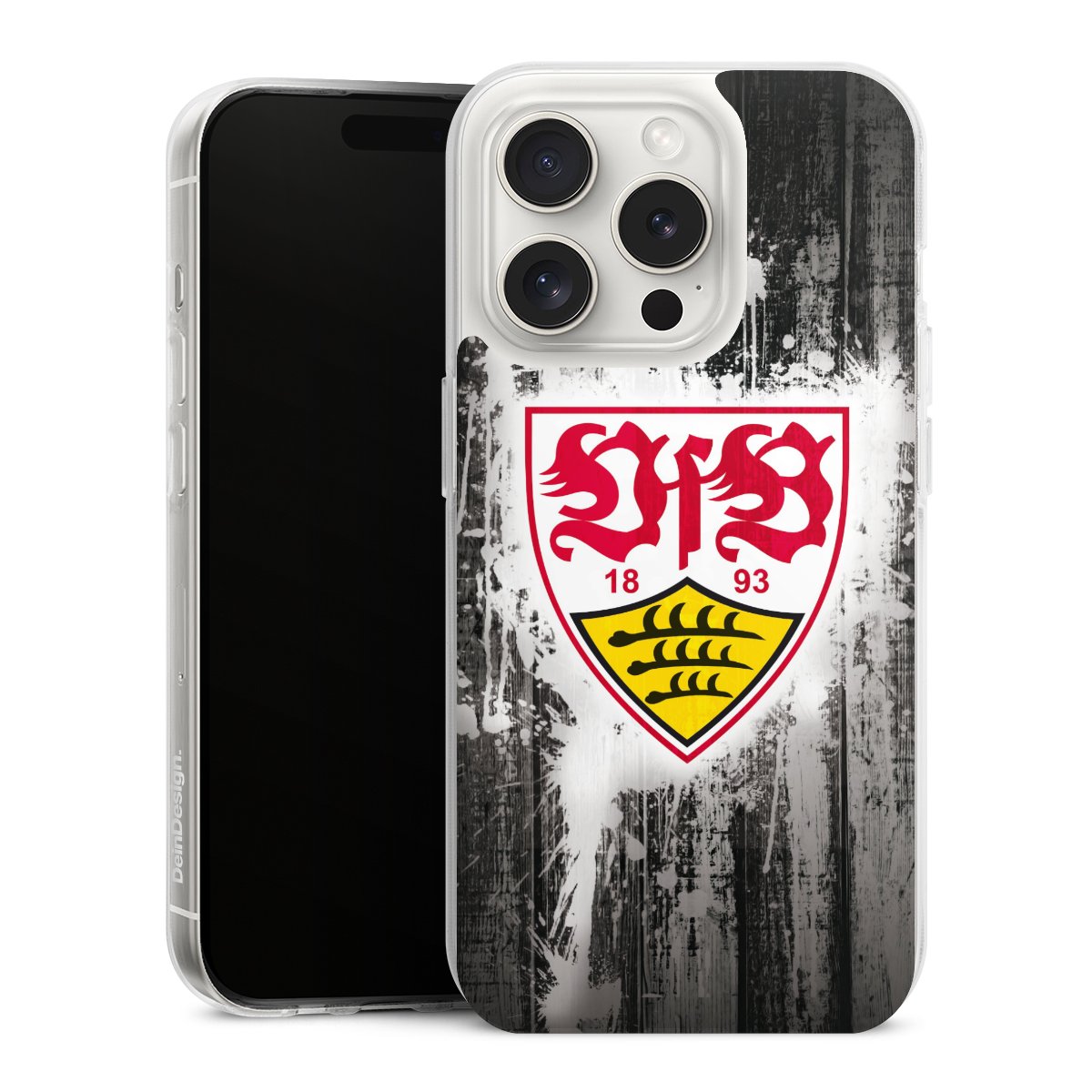 iPhone 15 Pro Handy Silikon Hülle Case transparent Handyhülle Vfb Stuttgart Official Licensed Product Silikon Case